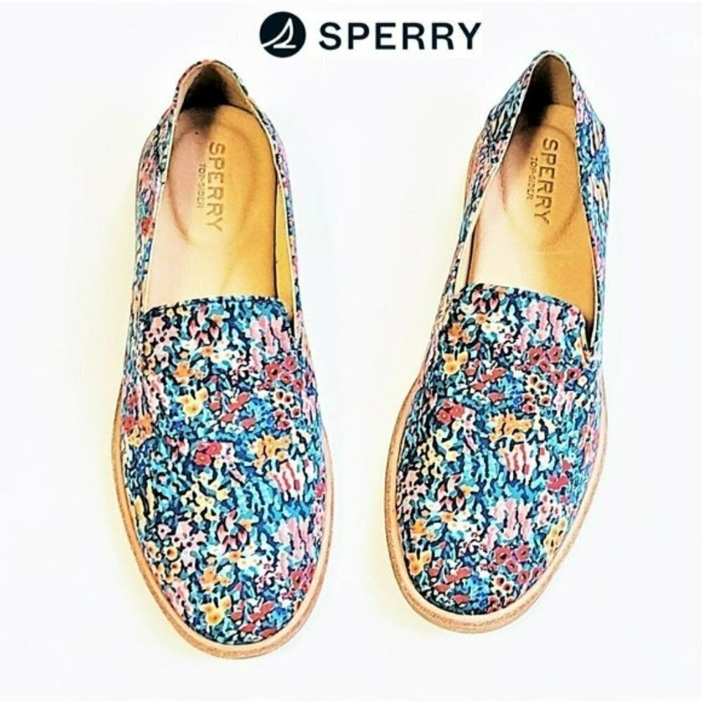 NWT SPERRY Floral Print Slip-on Shoes Loafers